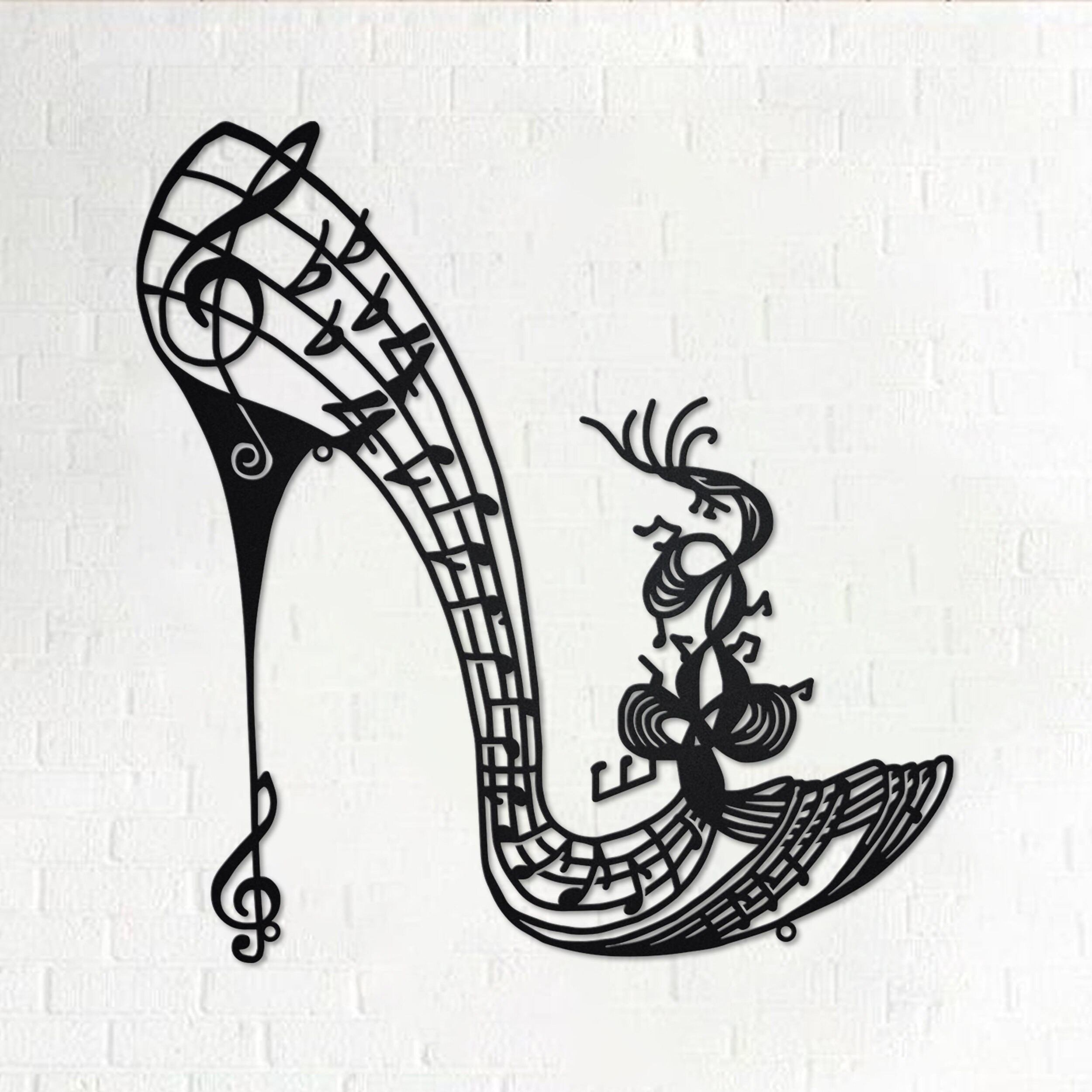 Music High Heel Shoe Metal Wall Art Music High Heel Shoe Etsy