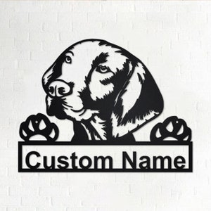 Custom Hungarian Vizsla Dog Metal Wall Art, Personalized Hungarian Vizsla Name Sign Decoration For Room, Hungarian Vizsla Home Decor