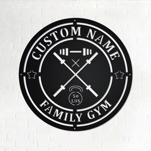 Custom Family Gym Metal Sign: Personalized Home Gym Decor