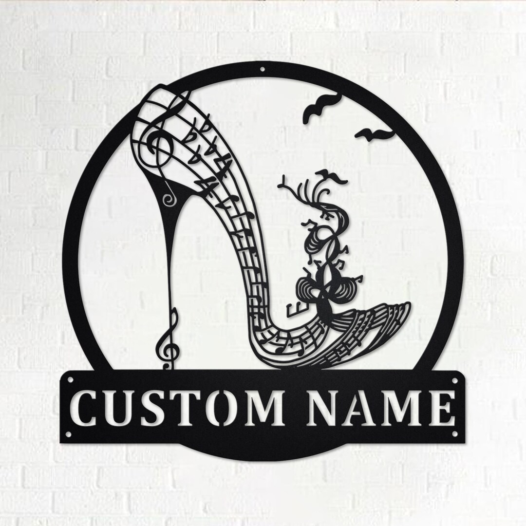 Custom Music High Heel Shoe Metal Wall Art, Personalized Music High