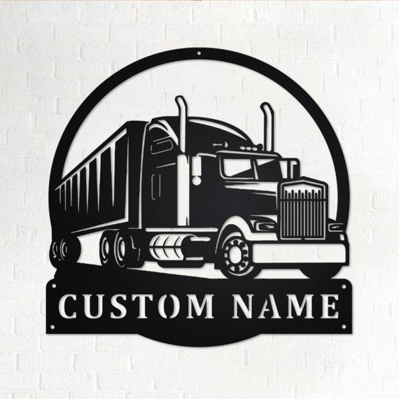 Personalized Semi Truck Sign Trucker Gifts Truck Driver Custom