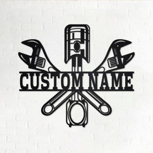 Custom Mechanic Metal Wall Art, Personalized Mechanic Name Sign Decoration For Room, Mechanic Metal Home Decor, Custom Mechanic, Mechanic
