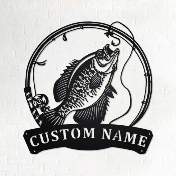 Personalized Crappie Fish Metal Sign Fishing Metal Wall Art Etsy