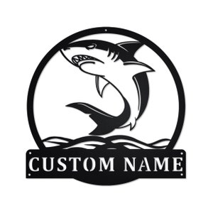 Personalized Shark Metal Sign | Shark Metal Wall Art | Shark Metal wall Decor | Shark Lover Gift | Custom Shark | Shark