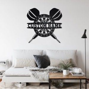 Darts Personalize Metal Wall Decor | Darts Metal Sign | Office Wall Art | Housewarming Outdoor Metal Sign | Gift For Darts Lover