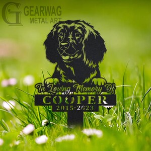 Custom American Water Spaniel Dog Memorial Stake, Metal Stake, Outdoor Decor, In Loving Memory, Outdoor Stake, Sympathy Sign, Grave Marker