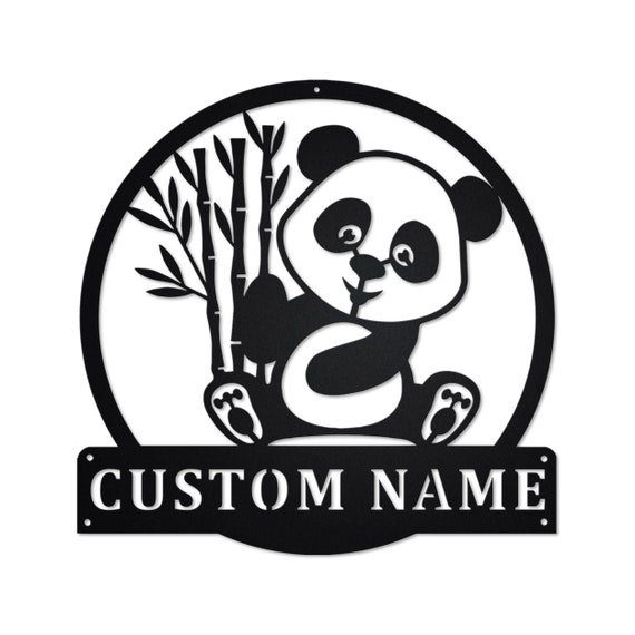 Österreich Wand Personalisierte - Personalisierter Bär Schild Panda Metall Panda Liebhaber Pandabär-Metallwanddekor Metall Etsy Pandabär Panda Bär Kunst Geschenk Bär