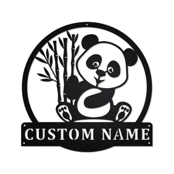 Personalisierte Panda Bär Metall Schild Liebhaber Etsy Wand - Kunst Pandabär-Metallwanddekor Geschenk Panda Personalisierter Bär Pandabär Panda Österreich Bär Metall