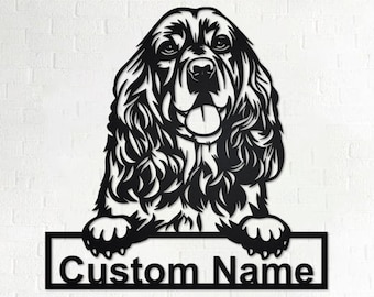 Personalized Cocker Spaniel Metal Wall Art: Custom Dog Sign