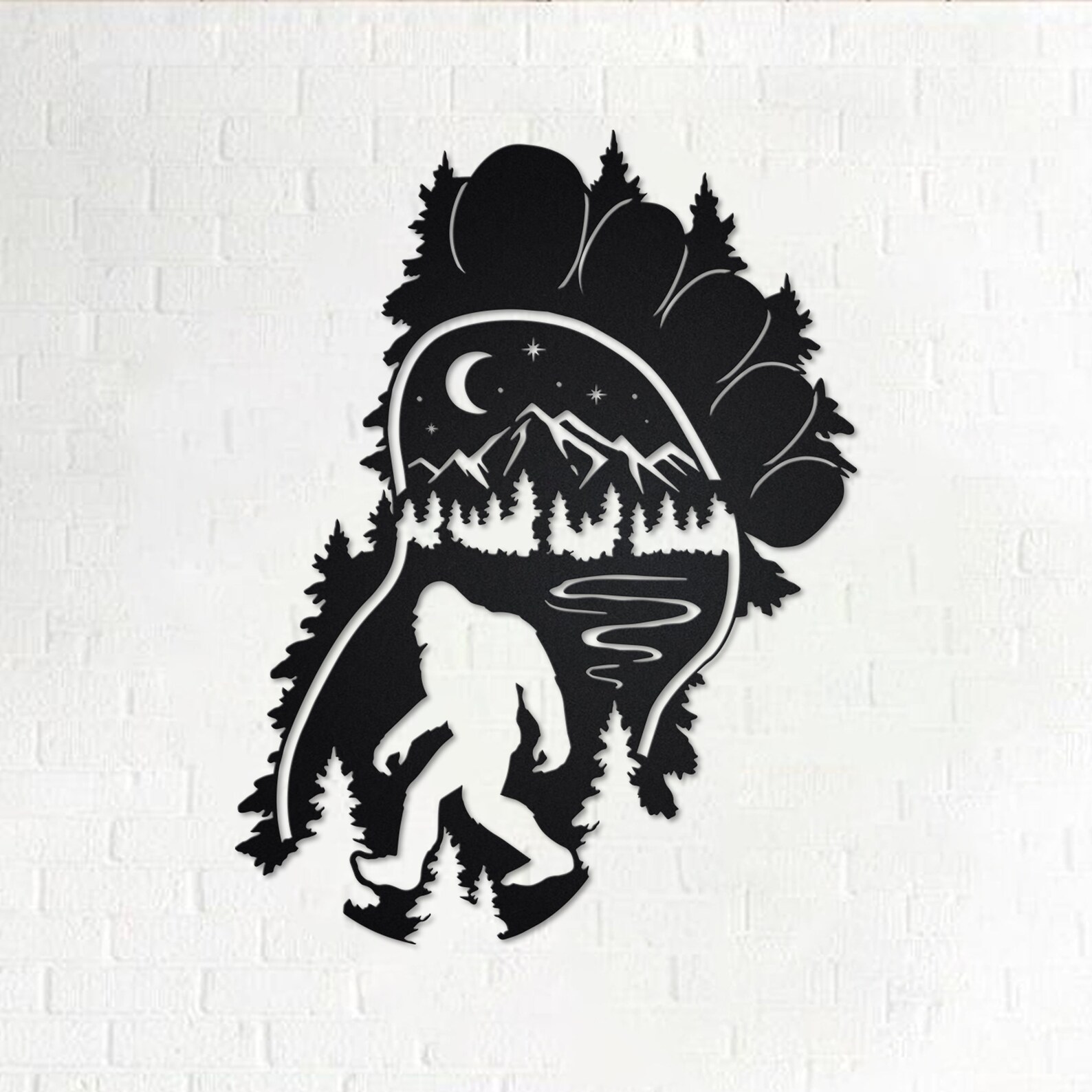 Bigfoot Wild Monster Metal Wall Art With LED Light Bigfoot Etsy