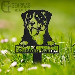 Personalized Appenzeller Sennenhund Dog Garden Metal Yard Sign, Custom Anatolian Shepherd Dog Garden Metal Sign, Custom Dog Garden Stake