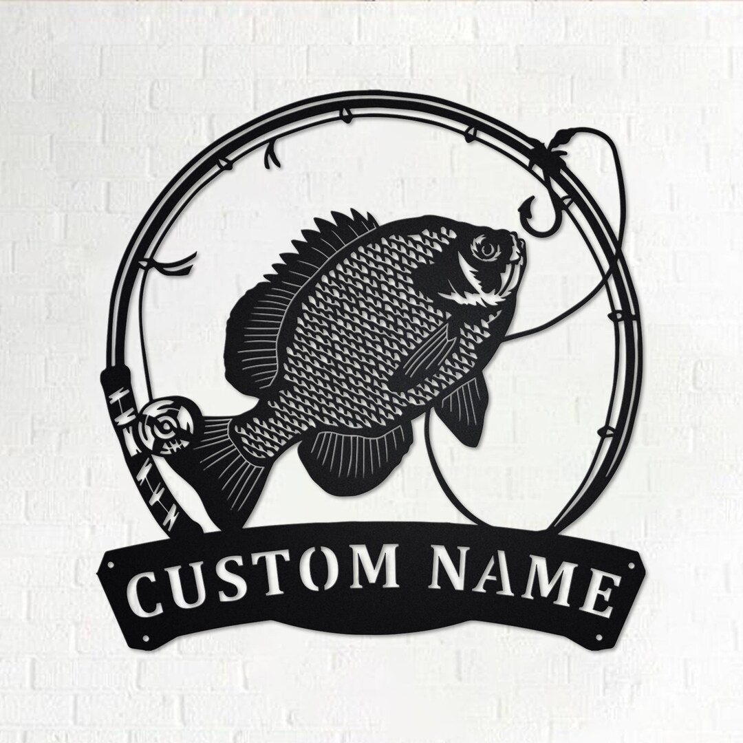 Personalized Bluegill Fish Metal Sign Fishing Metal Wall Art Fishing