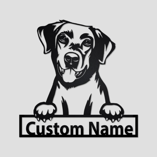 Signo de metal personalizado de Labrador Retriever / Arte de pared de metal de Labrador Retriever / Signo de metal para perros / Regalo de Labrador Retriever / Amante de los perros /