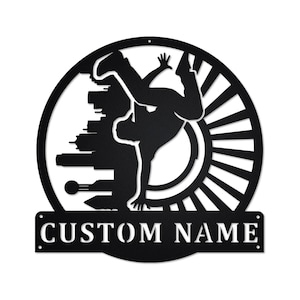 Gepersonaliseerde breakdance metalen muurkunst: aangepast naambord