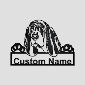 Personalized Basset Hound Dog Metal Sign | Basset Hound Dog Metal Wall Art | Dog Metal Sign | Basset Hound Dog Lover Gift| Dog Lover Gift |