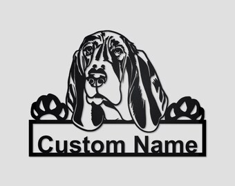Personalized Basset Hound Metal Sign: Dog Lover Wall Art