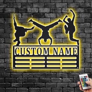Custom Parkour Medal Holder: LED Light, Personalized Name Sign
