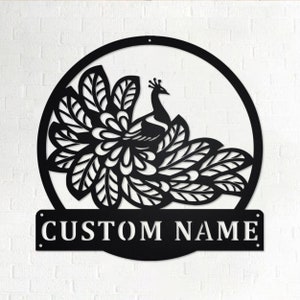 Custom Peacock Metal Wall Art, Personalized Peacock Name Sign Decoration For Room, Peacock Metal Home Decor, Custom Peacock, Peacock Animals