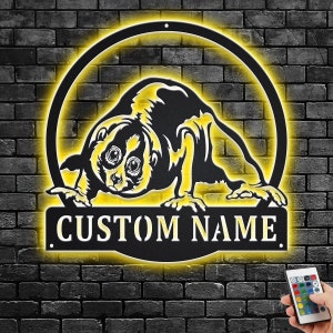 Custom Loris Metal Wall Art With LED Light, Personalized Loris Name Sign Decoration For Room, Loris Metal LED Decor, Custom Loris