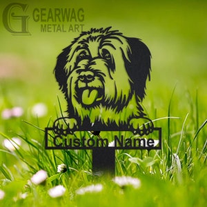 Personalized Briard Dog Garden Metal Yard Sign, Custom Briard Dog Garden Metal Sign, Briard Dog Garden Stake, Dog Metal Yard Sign