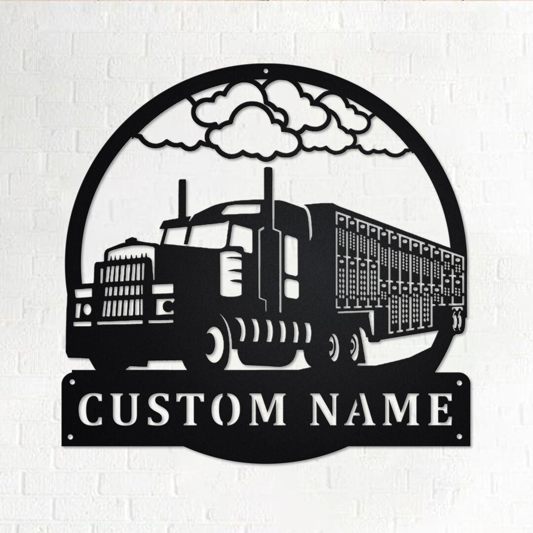 Custom Live Stock Semi Truck Metal Wall Art Personalized Etsy