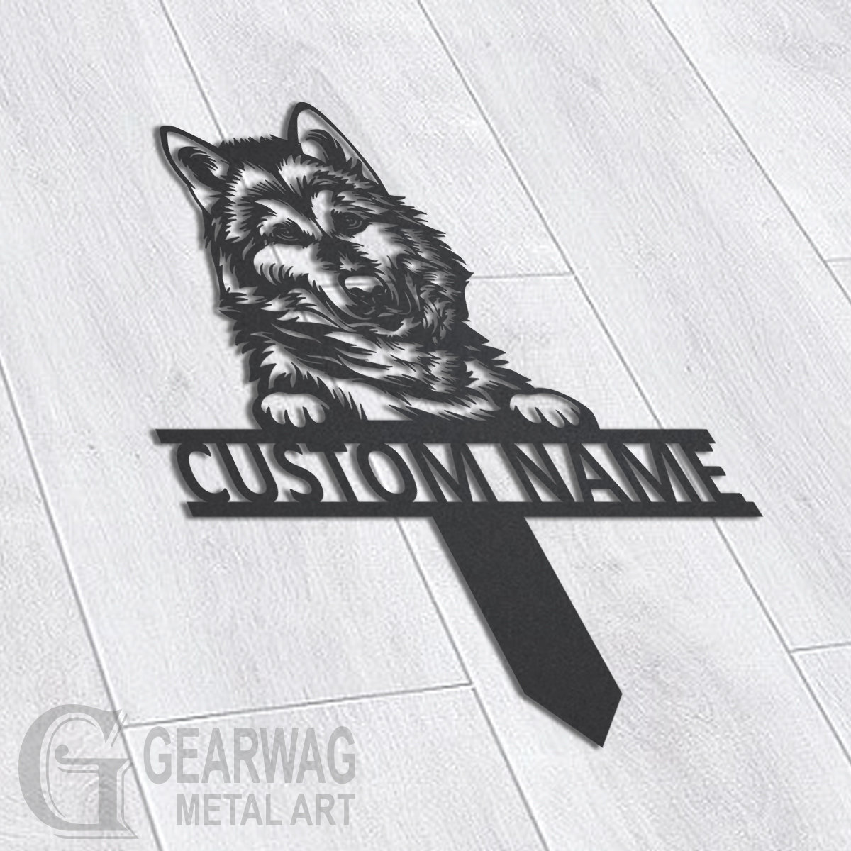 Cartello in metallo personalizzato Akita Inu: decorazione murale personalizzata per cani - Italia