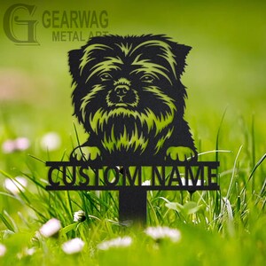Personalized Affenpinscher Dog Garden Metal Yard Sign, Custom Affenpinscher Dog Garden Metal Sign, Affenpinscher Dog Garden Metal Stake