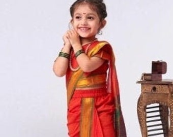 Baby Girl Saree for Kids/maharashtrian Kastha Marathi Kashta - Etsy Baby Girl Saree for Kids/maharashtrian Kastha Marathi Kashta - Etsy