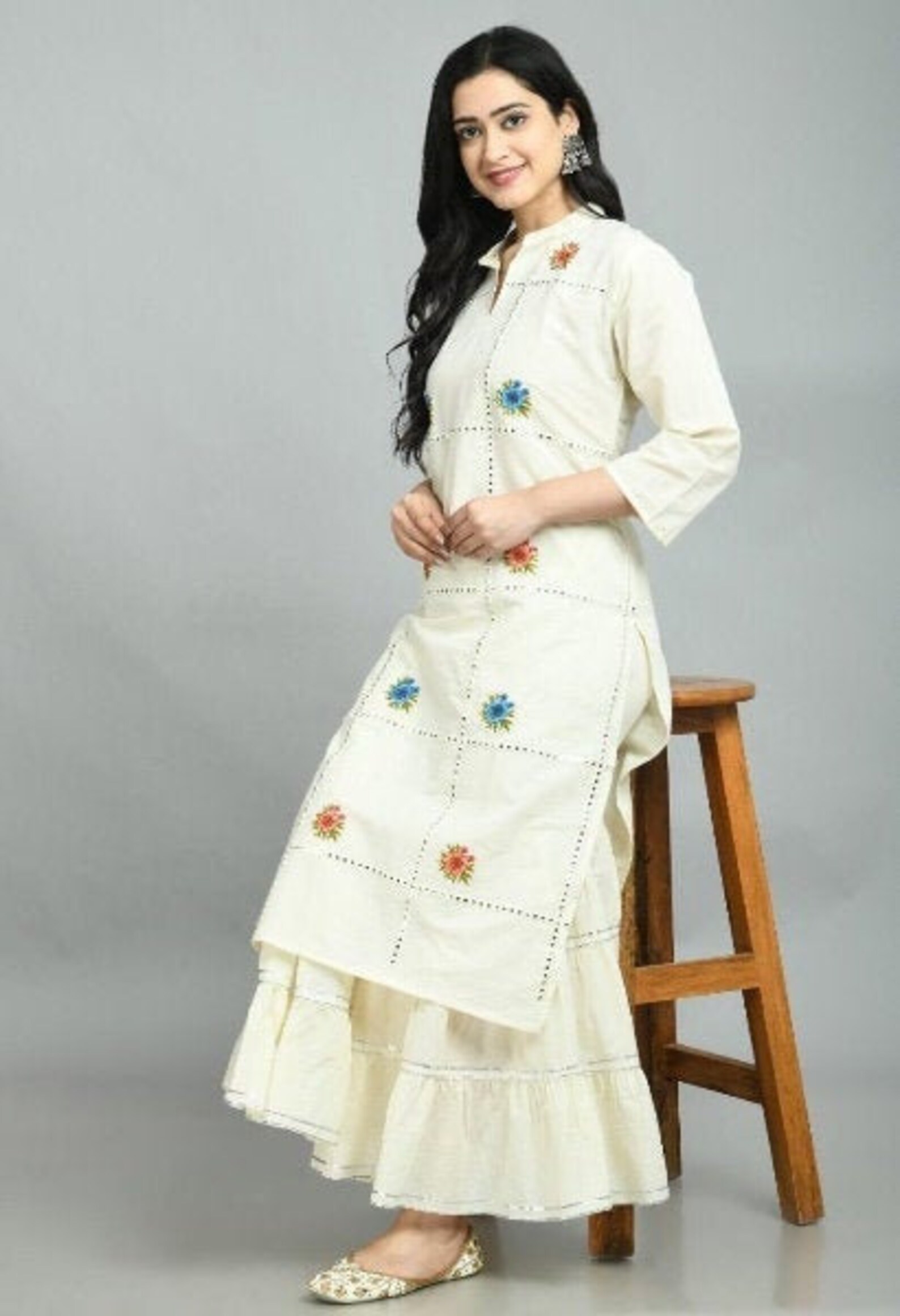 Red Bandhej Kurti Shrug set-for Women Girls-Kurta | Etsy