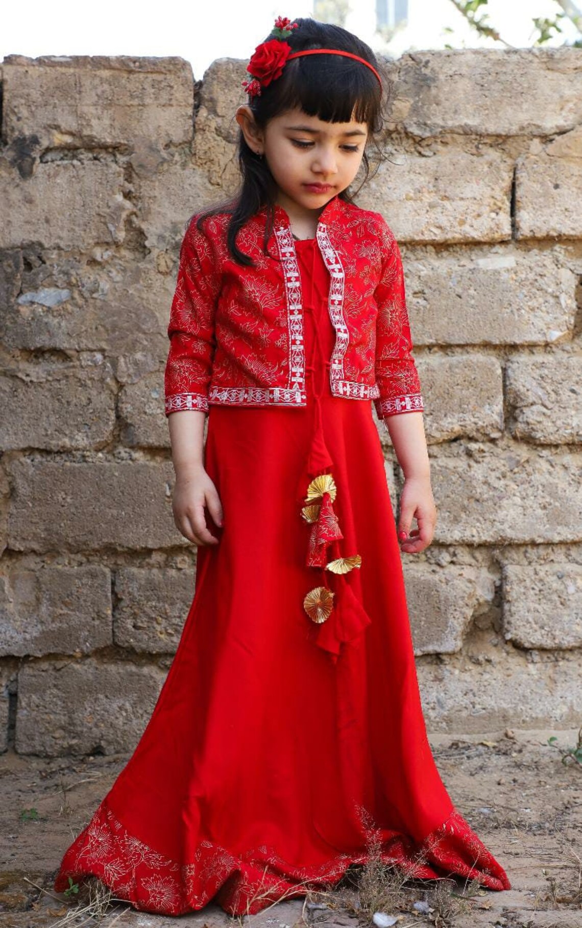 Mother Daughter Combo RED KURTI/Gown with | Etsy