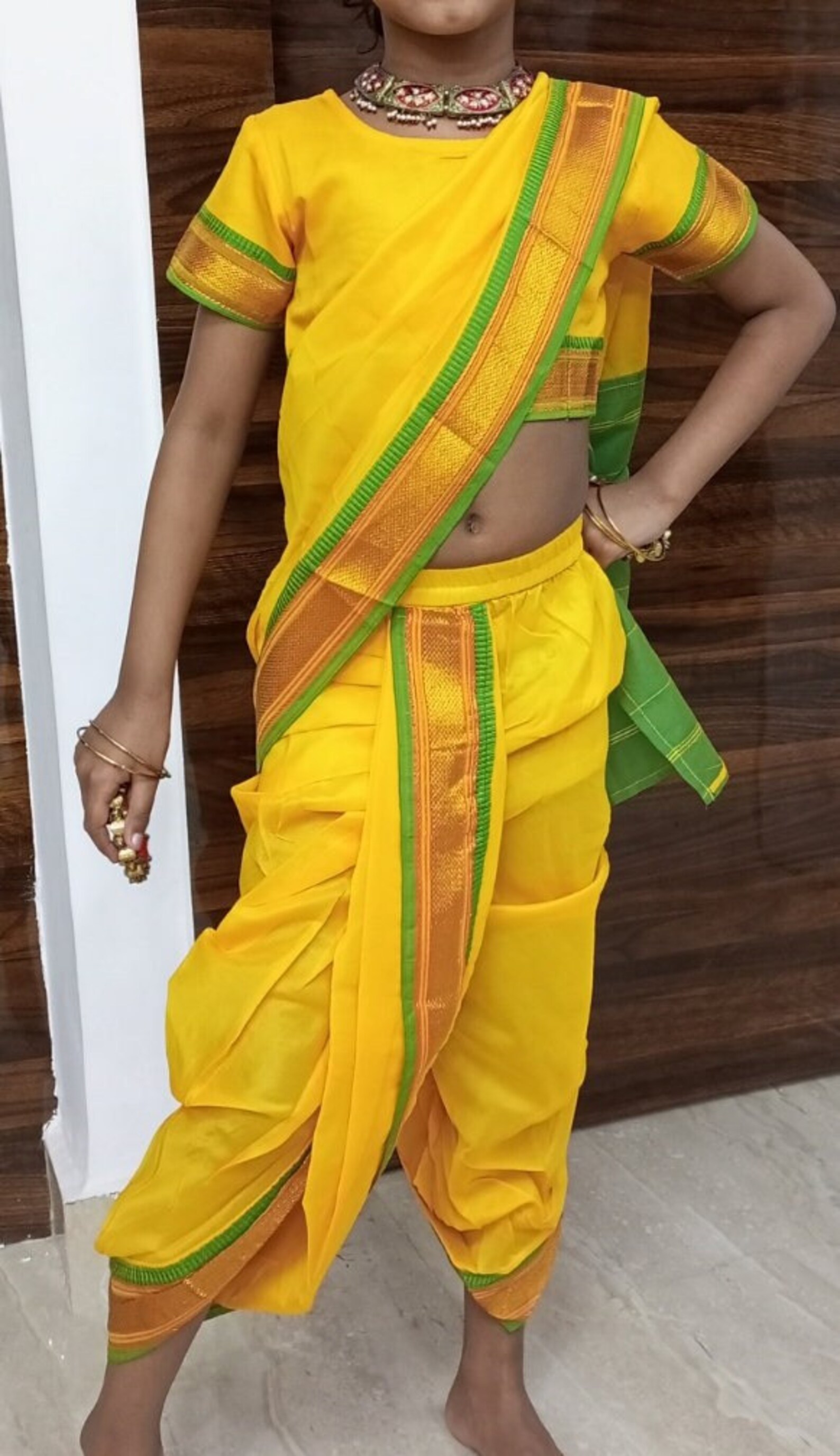 Baby Girl Saree for Kids/maharashtrian Kastha Marathi Kashta Naurvi