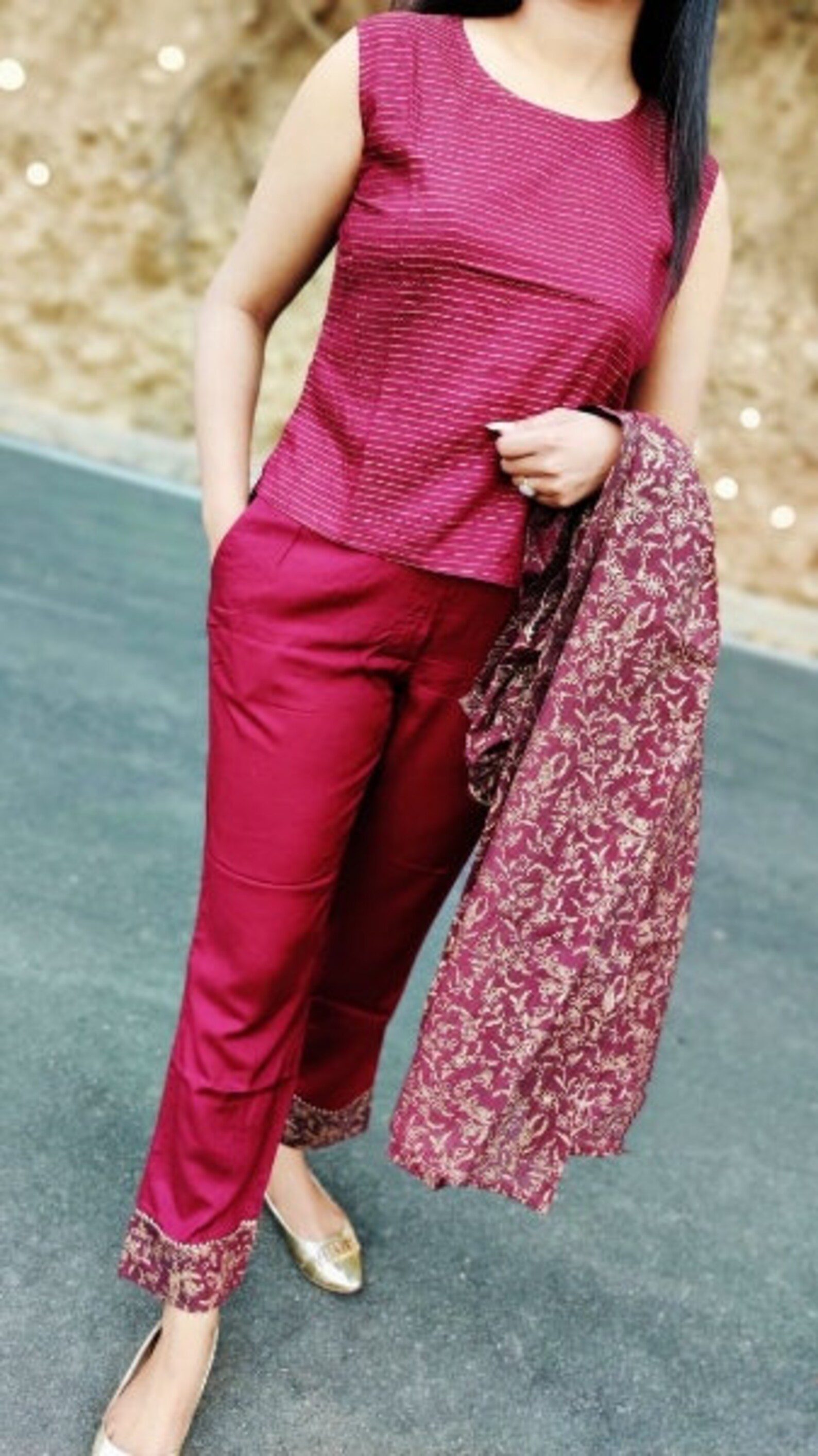 top with pant with shrug