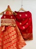 Kids Banarasi Lehenga Choli Dupatta Set-Pattu Pavadai-silk pattu-skirt blouse-chaniya choli-Indian Traditional dress for Girls-Wedding Dress 