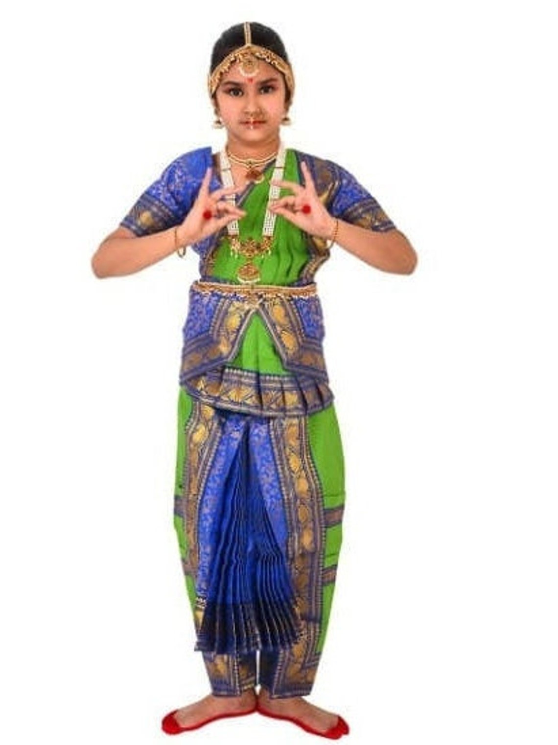 Bharatnatyam Dress/Kuchipudi Dress Sari Stitched Blouse