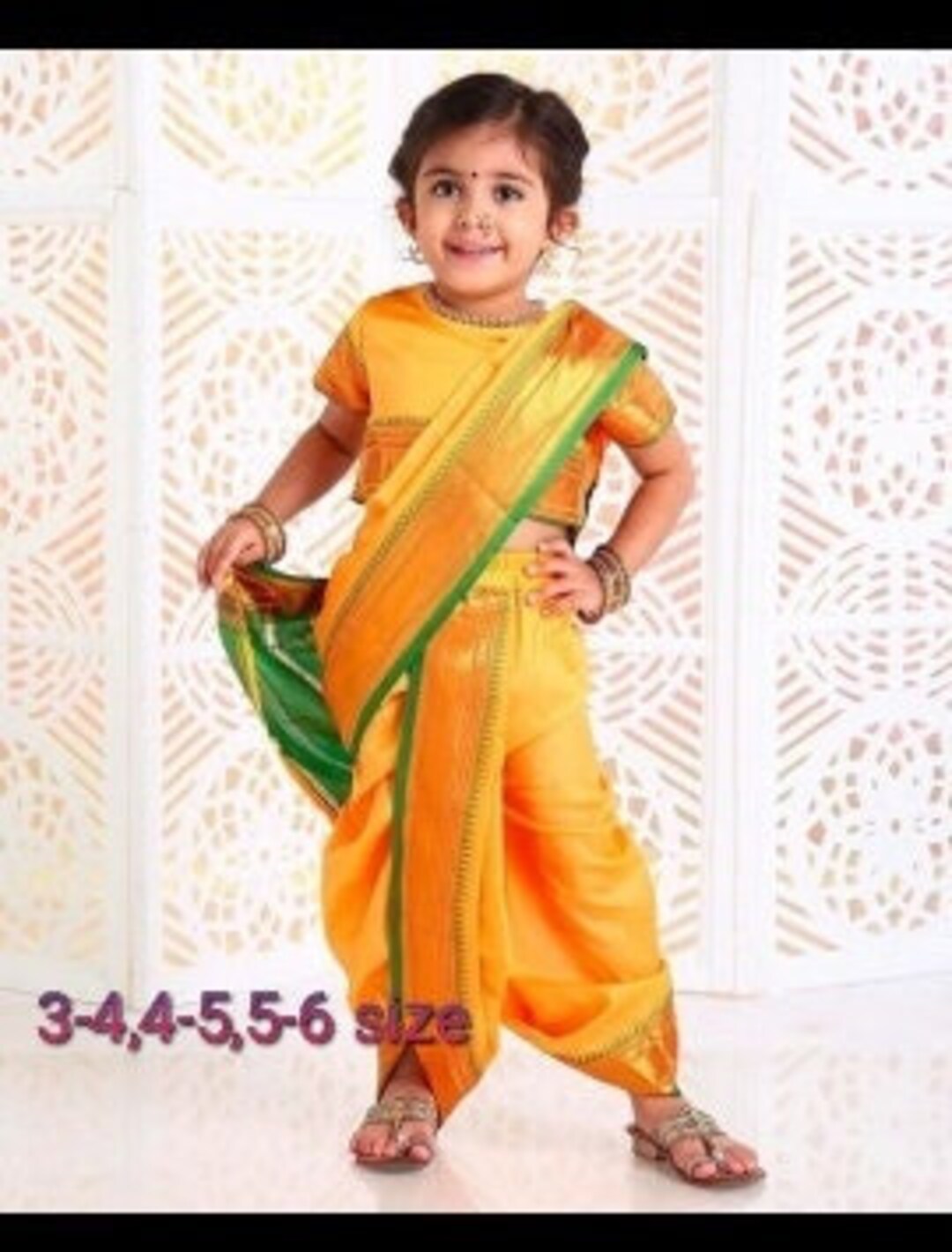 Baby Girl Saree for Kids/maharashtrian Kastha Marathi Kashta Etsy