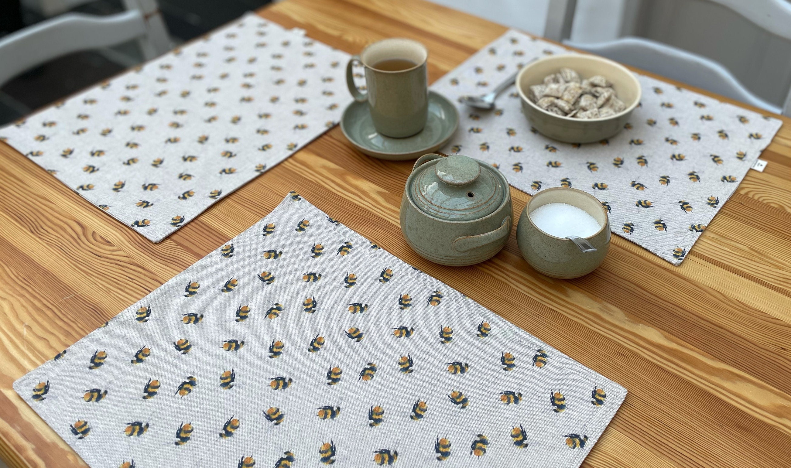 Bumble Bee Placemats Fabric Reversible and washable Etsy