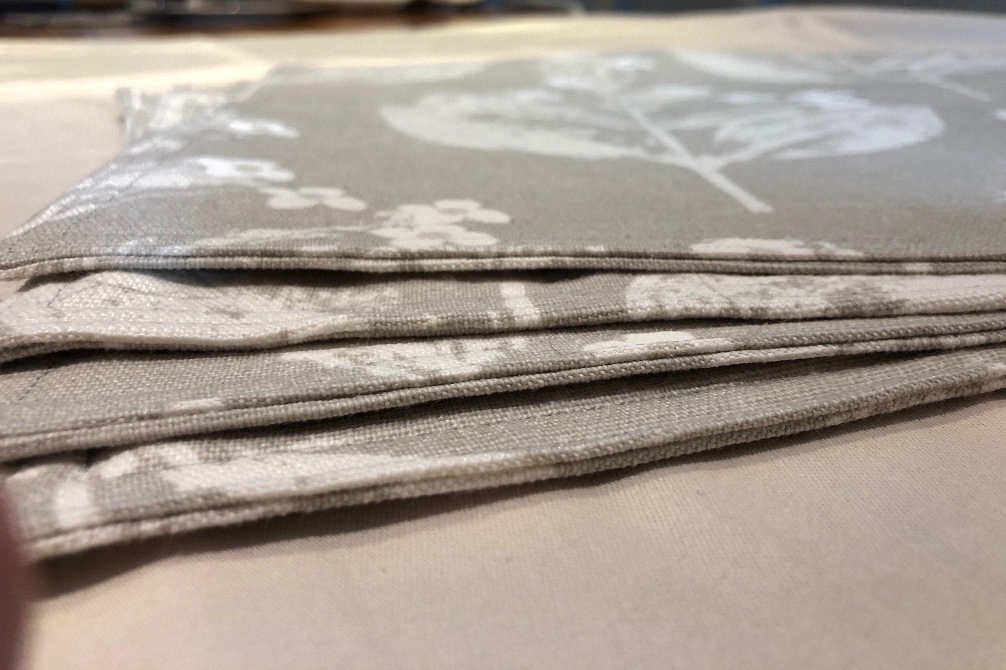 Pack of 4 Placemats Laura Ashley fabric leaves neutral Etsy