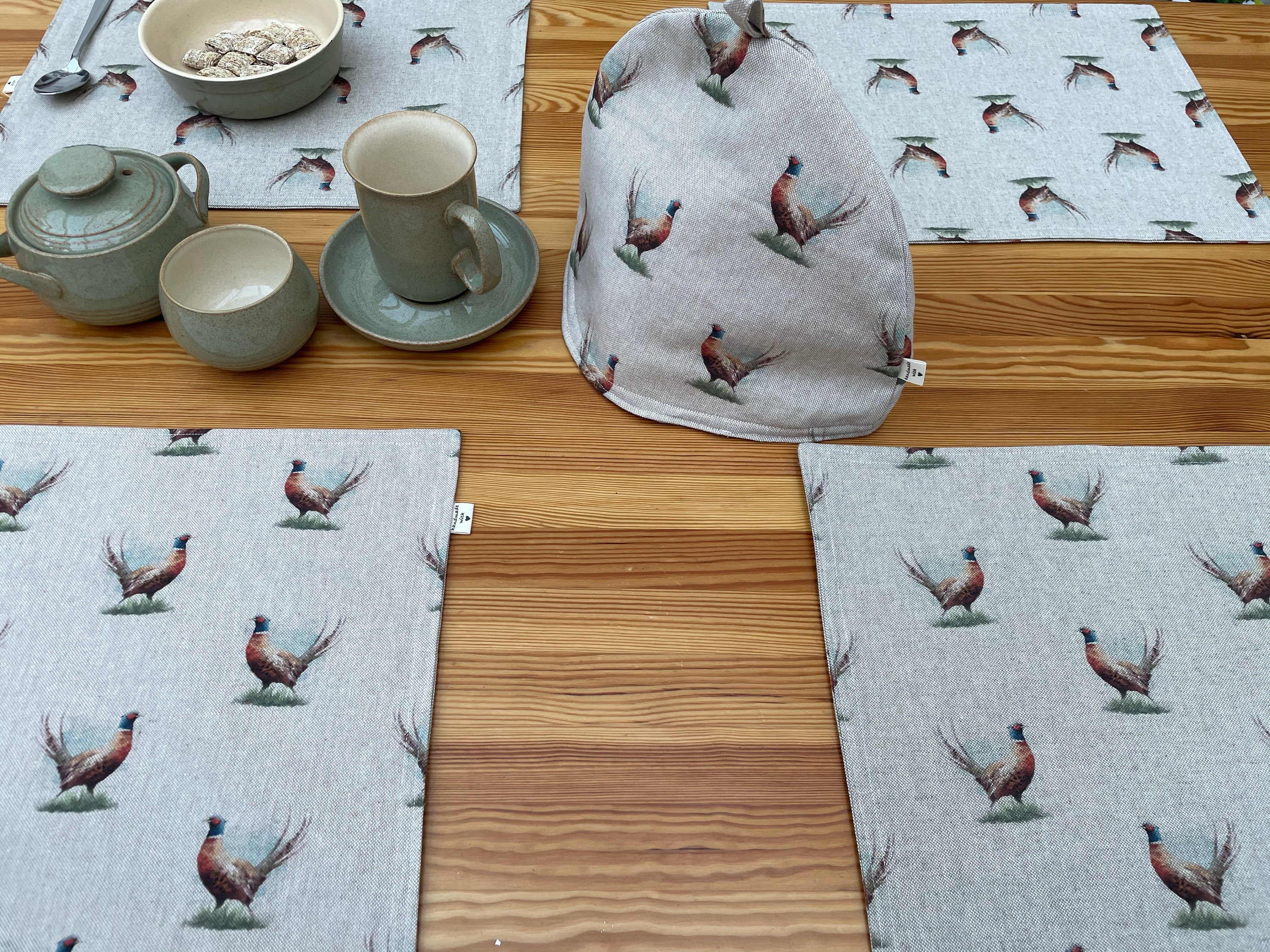 Pheasant Placemats Linen Placemats reversible washable Etsy