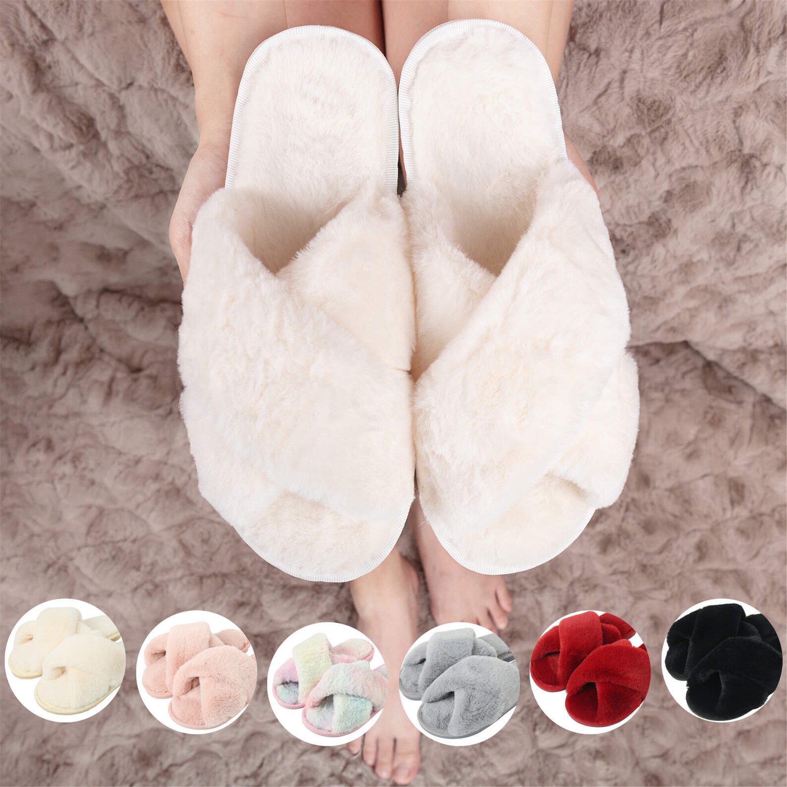 fluffy bridesmaid slippers