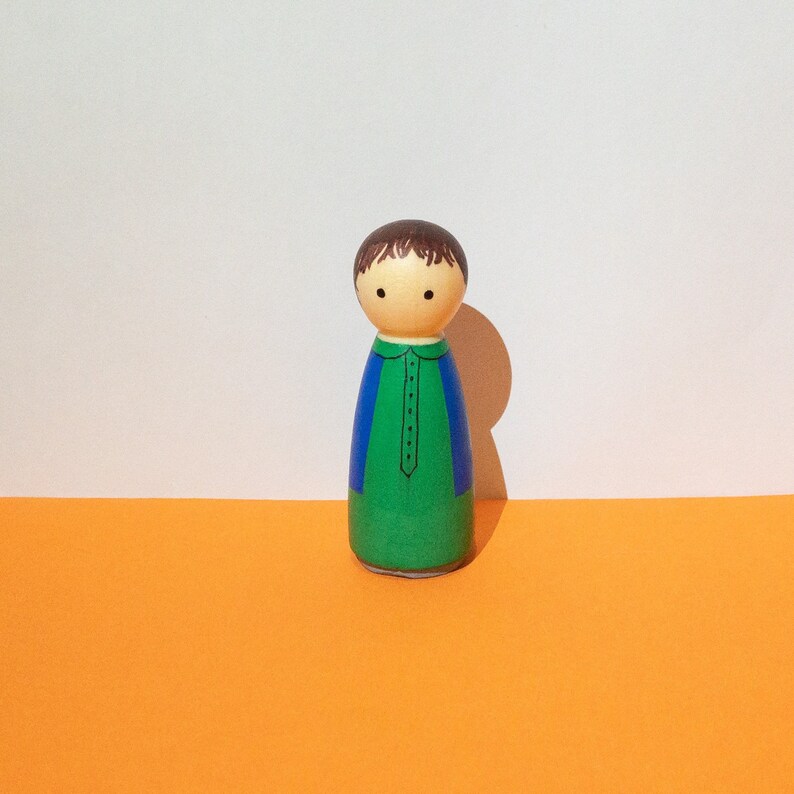 The Tiger Who Came to Tea Peg Dolls Wooden Peg Dolls Hand Painted Dolls