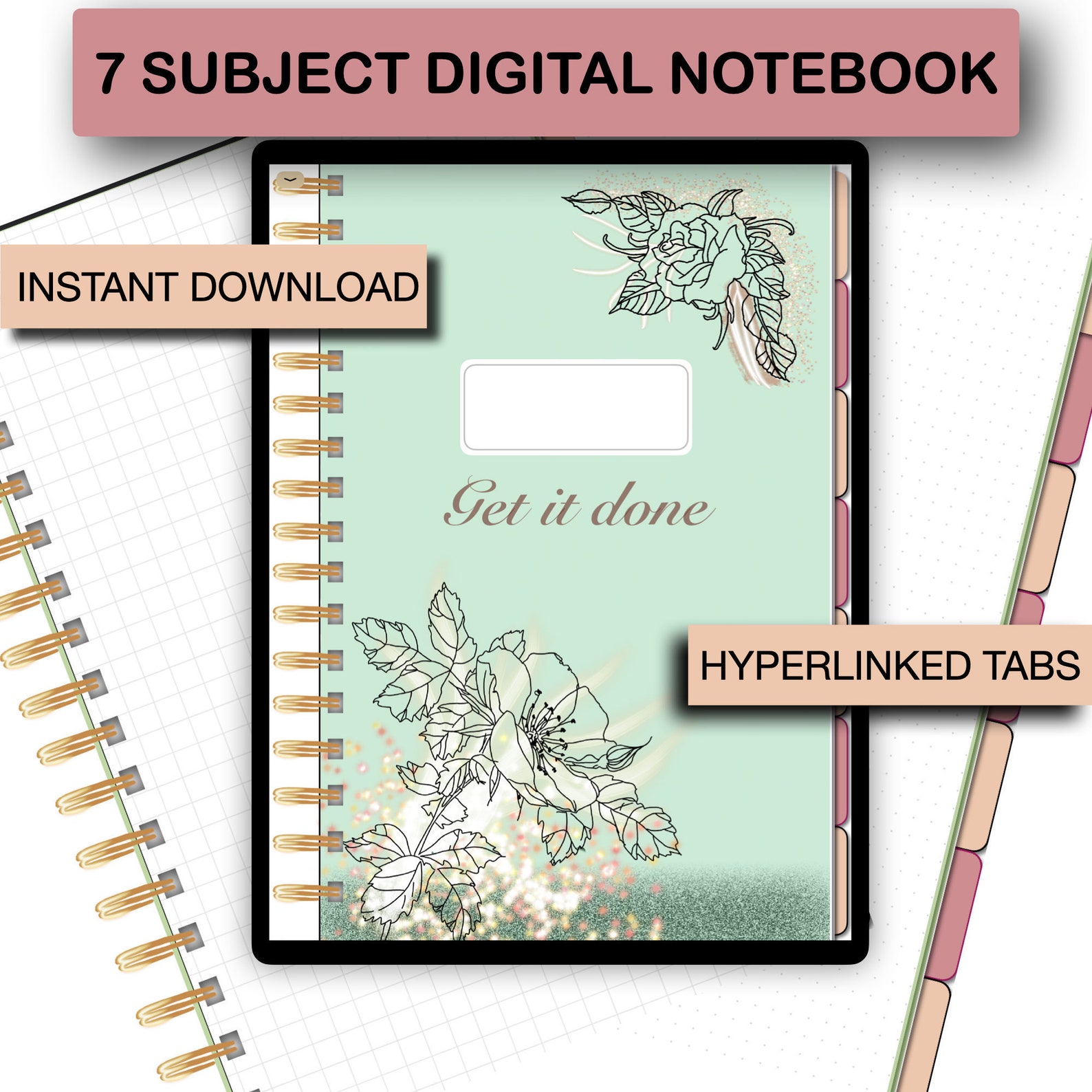 Hyperlinked 7 Subject Digital Notebook Etsy