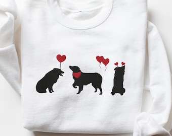 EMBROIDERED Australian Shepherd Valentines Sweatshirt, Aussie Shepherd Valentine Sweater, Valentine's Day Dog Mom Gifts, Aussie Dog Mama