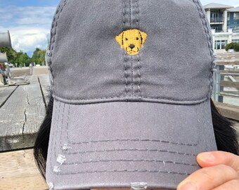 Labrador Retriever Hat, Labrador Retriever Embroidered Distressed Dad Hat, Lab Mom Gifts, Labrador Mom Baseball Cap, Chocolate Labs Gifts