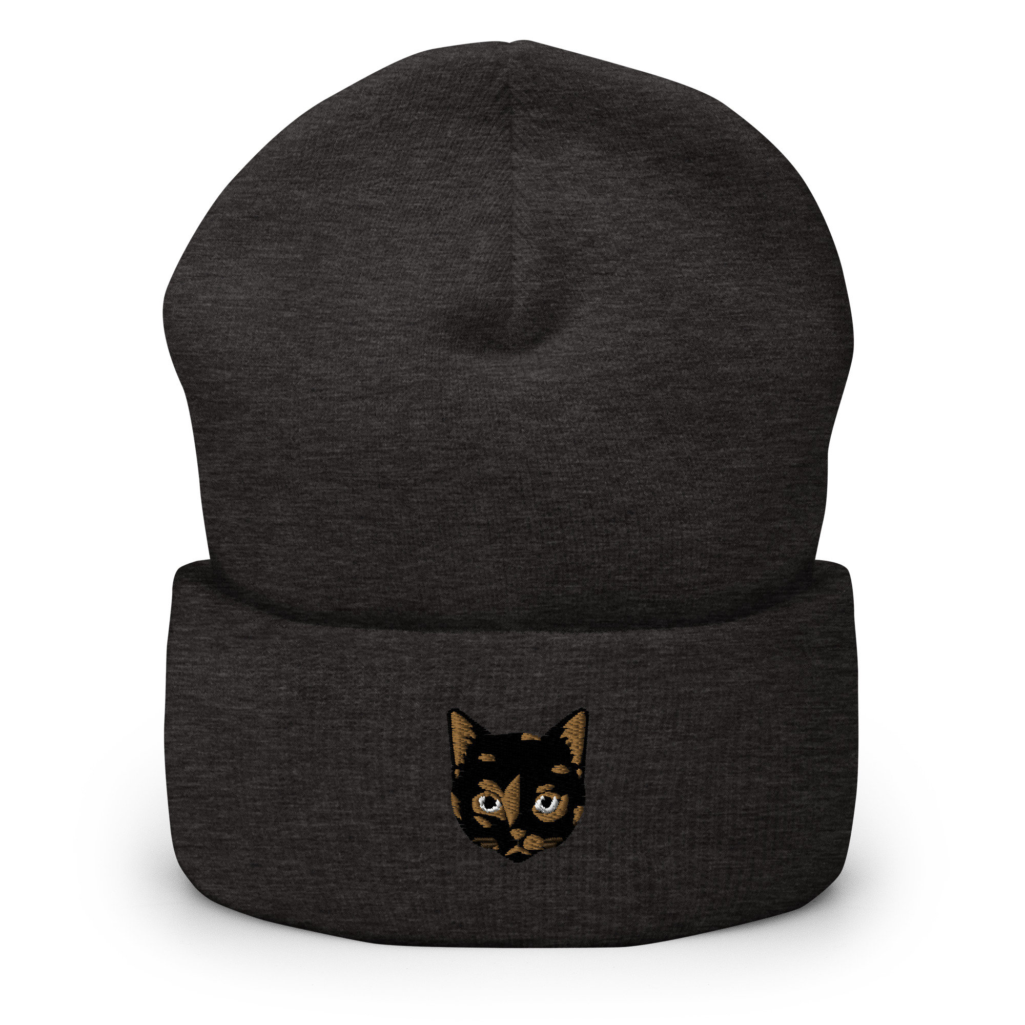Embroidered Tortoiseshell Cat Hat, Tortie Cat Beanie, Tortie