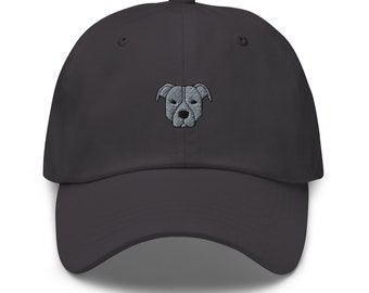 Blue Pitbull Baseball Cap, Embroidered Pit Bull Dad Hat, American Bully Gifts, Staffordshire Terrier 6 Panel, Pittie Mom, Pibble, PItbulls