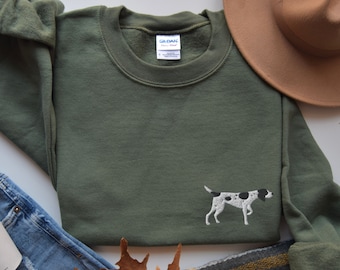 Pointer Sweatshirt Embroidered, German Shorthaired Pointer Crewneck, GSP Mom Pullover, Pointer Mama Gifts, Cute Pointer Embroidered Sweater