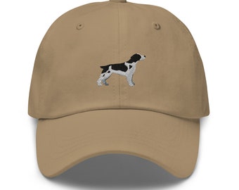 Brittany Spaniel Hat, Embroidered Black and White Brittany Spaniel Baseball Cap, Brittany Spaniels, Gift for Spaniel Mama, Spaniel Dad Hat