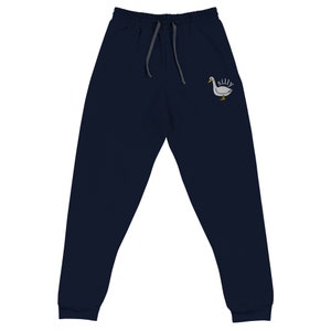 Embroidered Silly Goose Joggers, Unisex Jogging Pants, Embroidery, Fun Silly Goose Sweat Pants, Cute Silly Goose Lover Gift, Jogging Pants