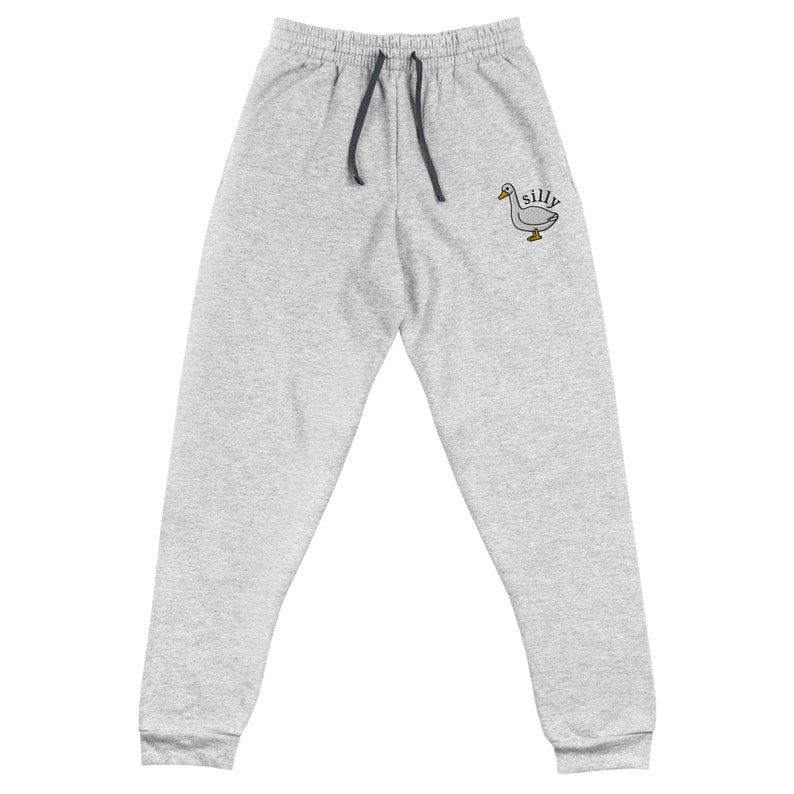 Embroidered Silly Goose Joggers, Unisex Jogging Pants, Embroidery, Fun Silly Goose Sweat Pants, Cute Silly Goose Lover Gift, Jogging Pants
