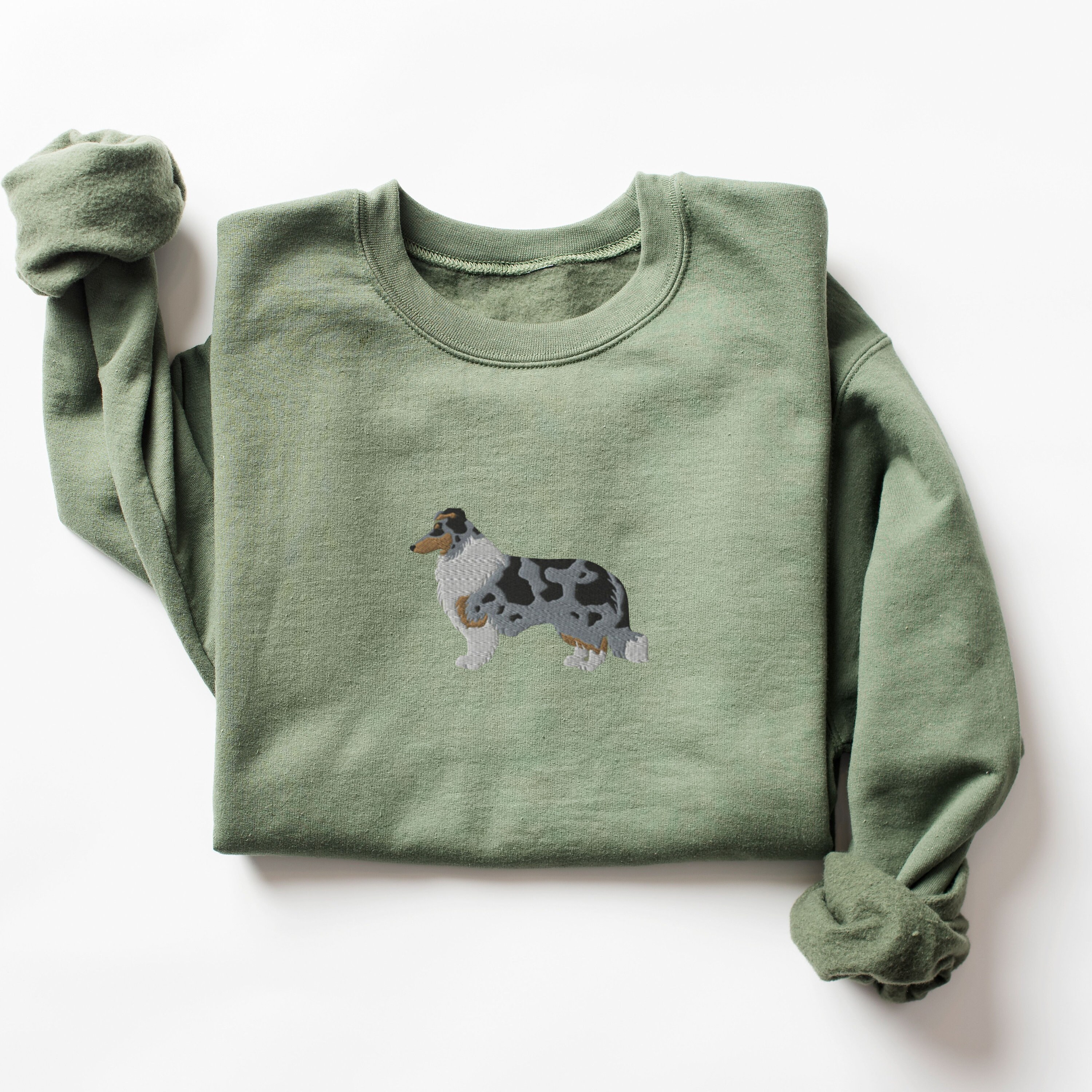 Rough Collie Sweatshirt Embroidered, Blue Merle Collie